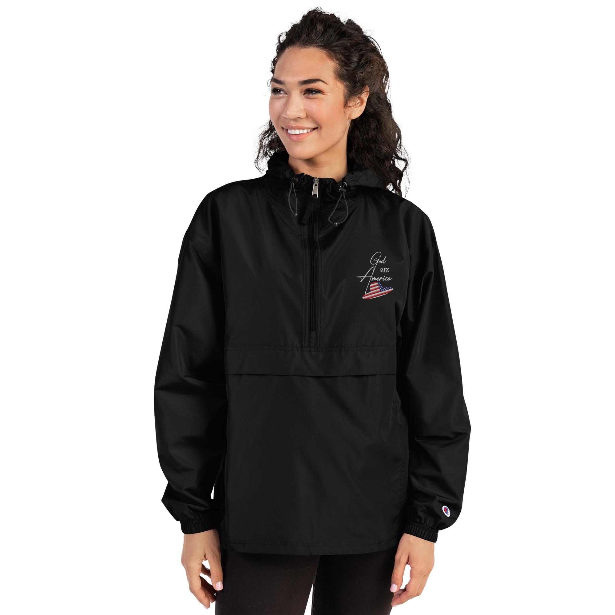 Embroidered Champion Packable Jacket - Image 5