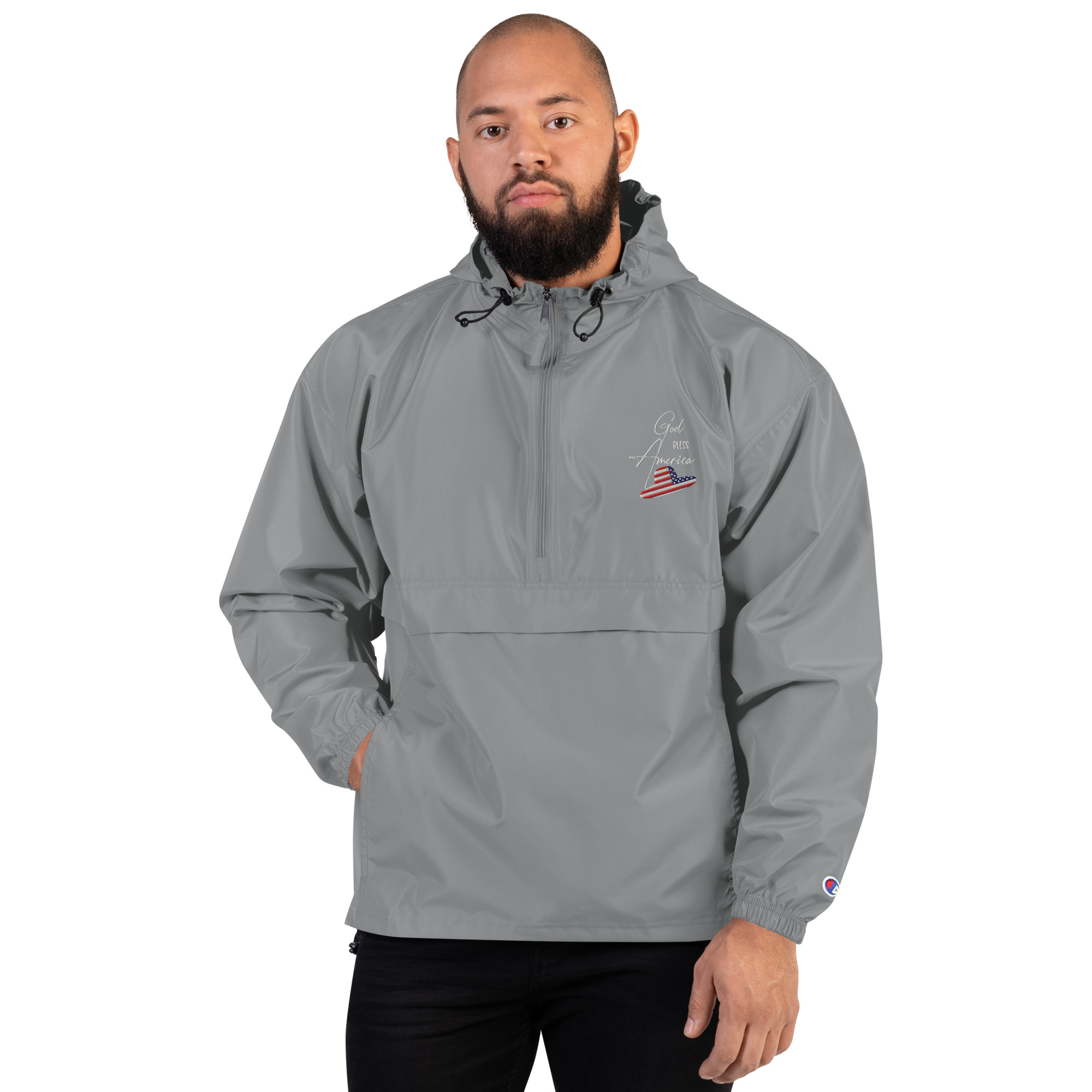 Embroidered Champion Packable Jacket - Image 32