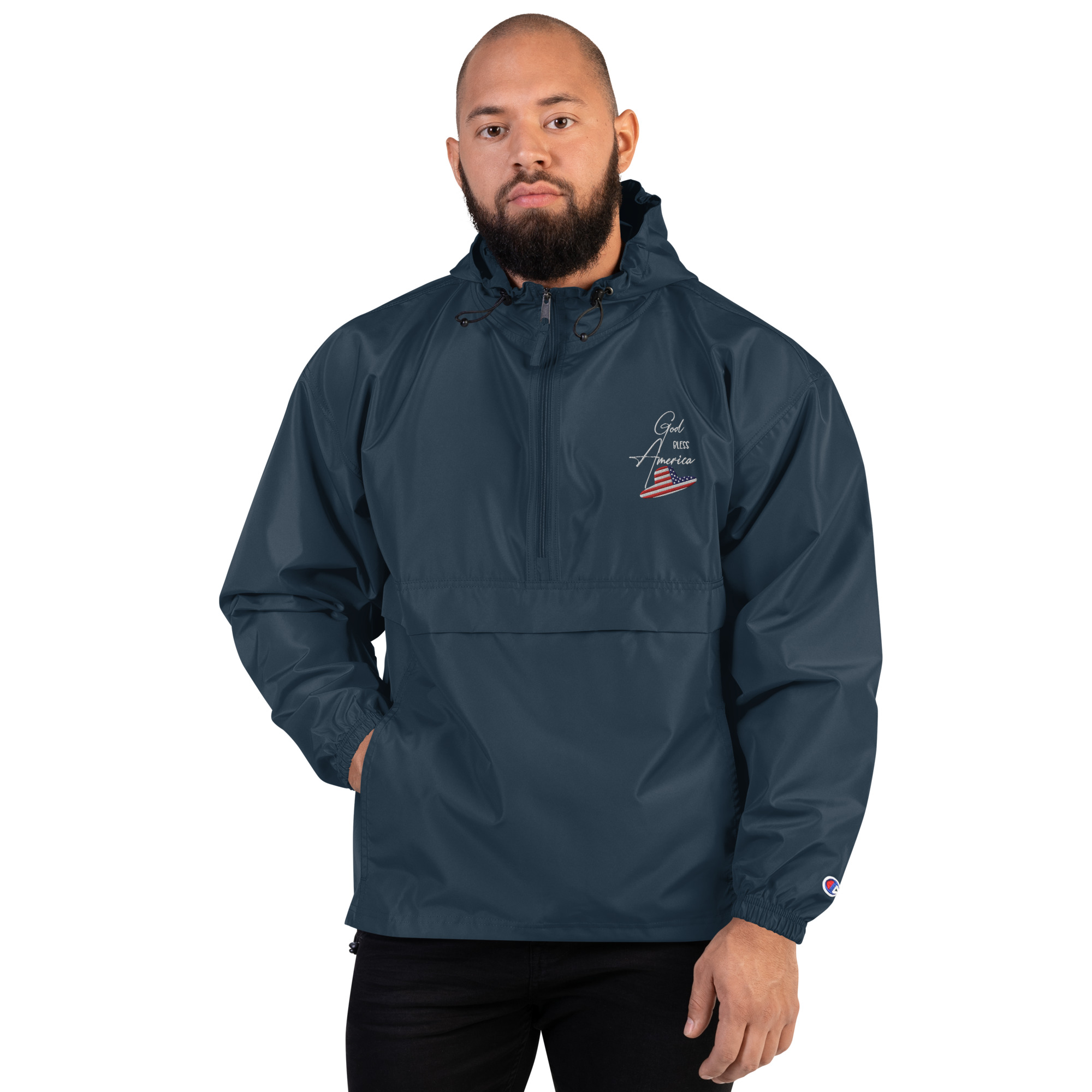 Embroidered Champion Packable Jacket - Image 26