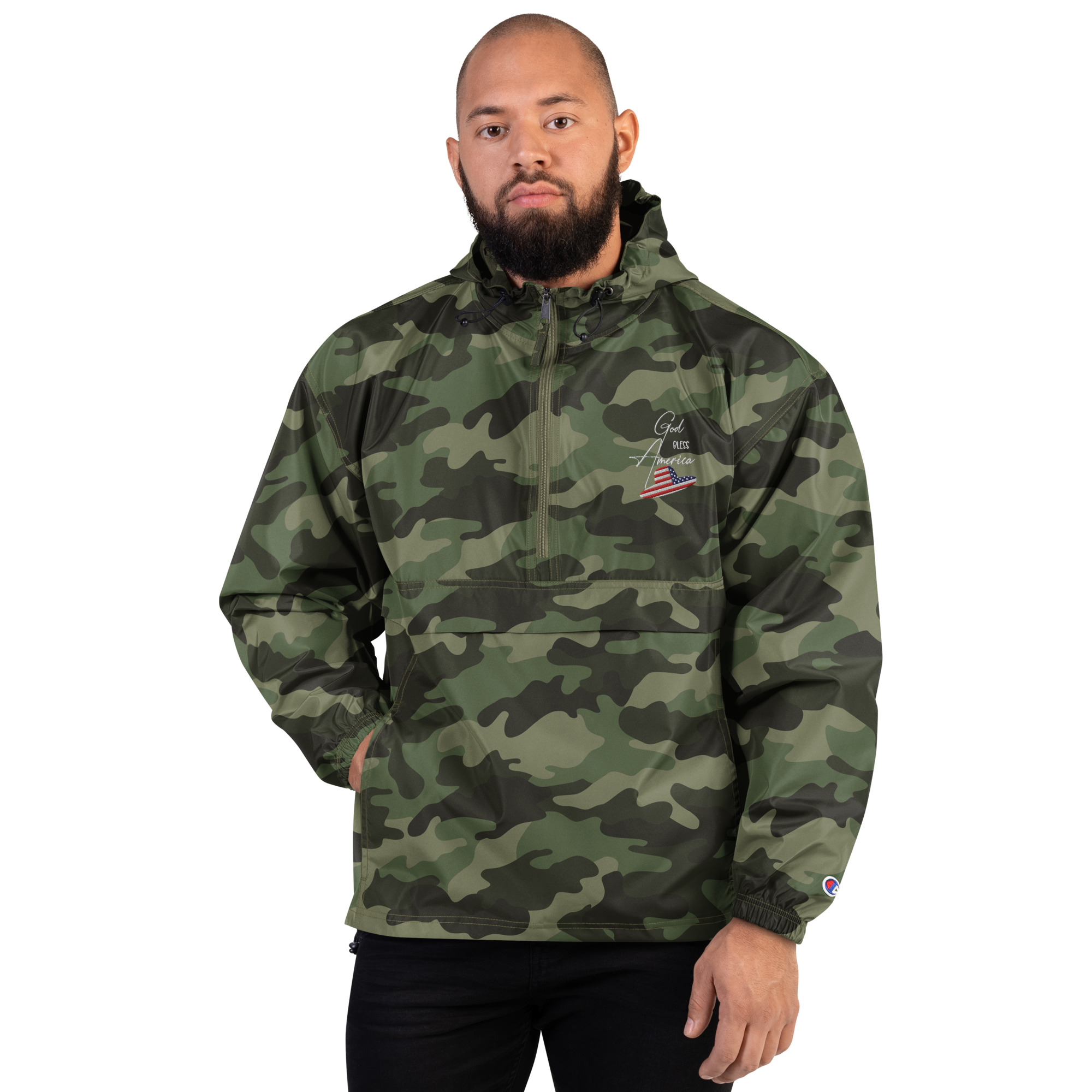 Embroidered Champion Packable Jacket - Image 30