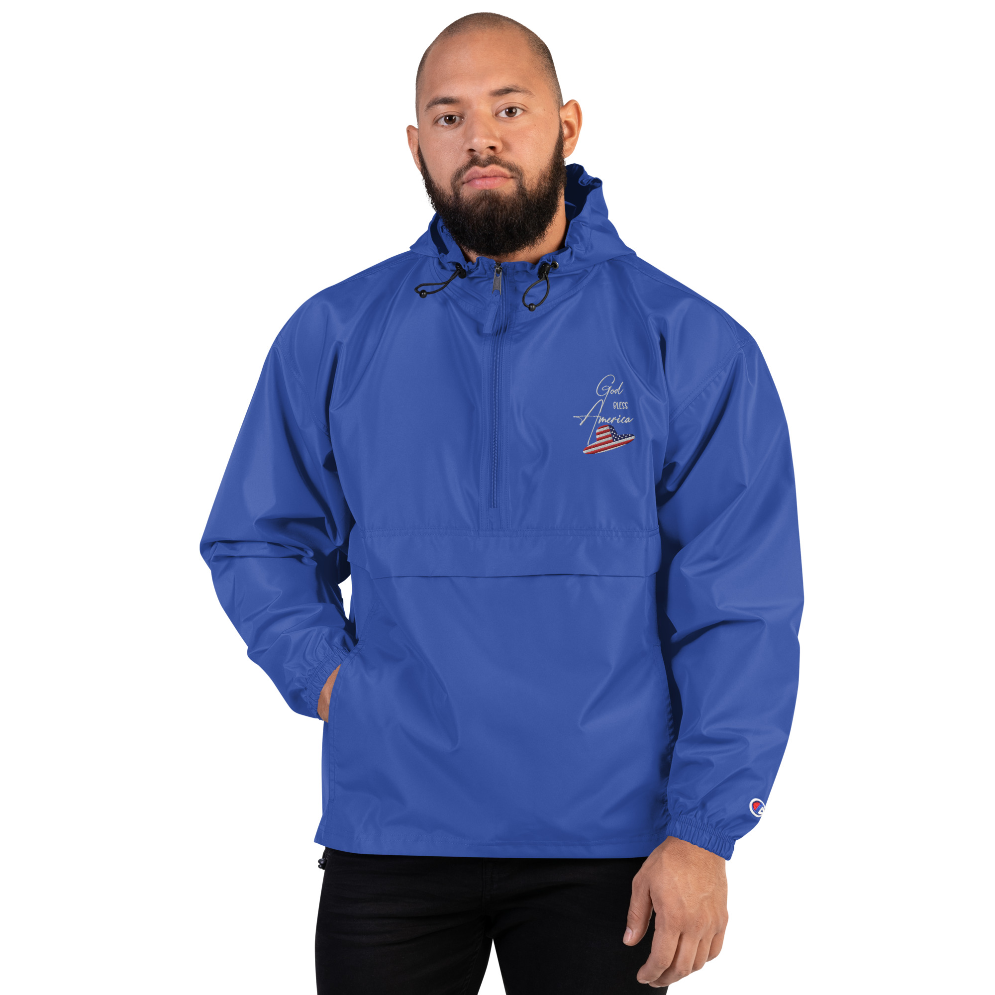 Embroidered Champion Packable Jacket - Image 28