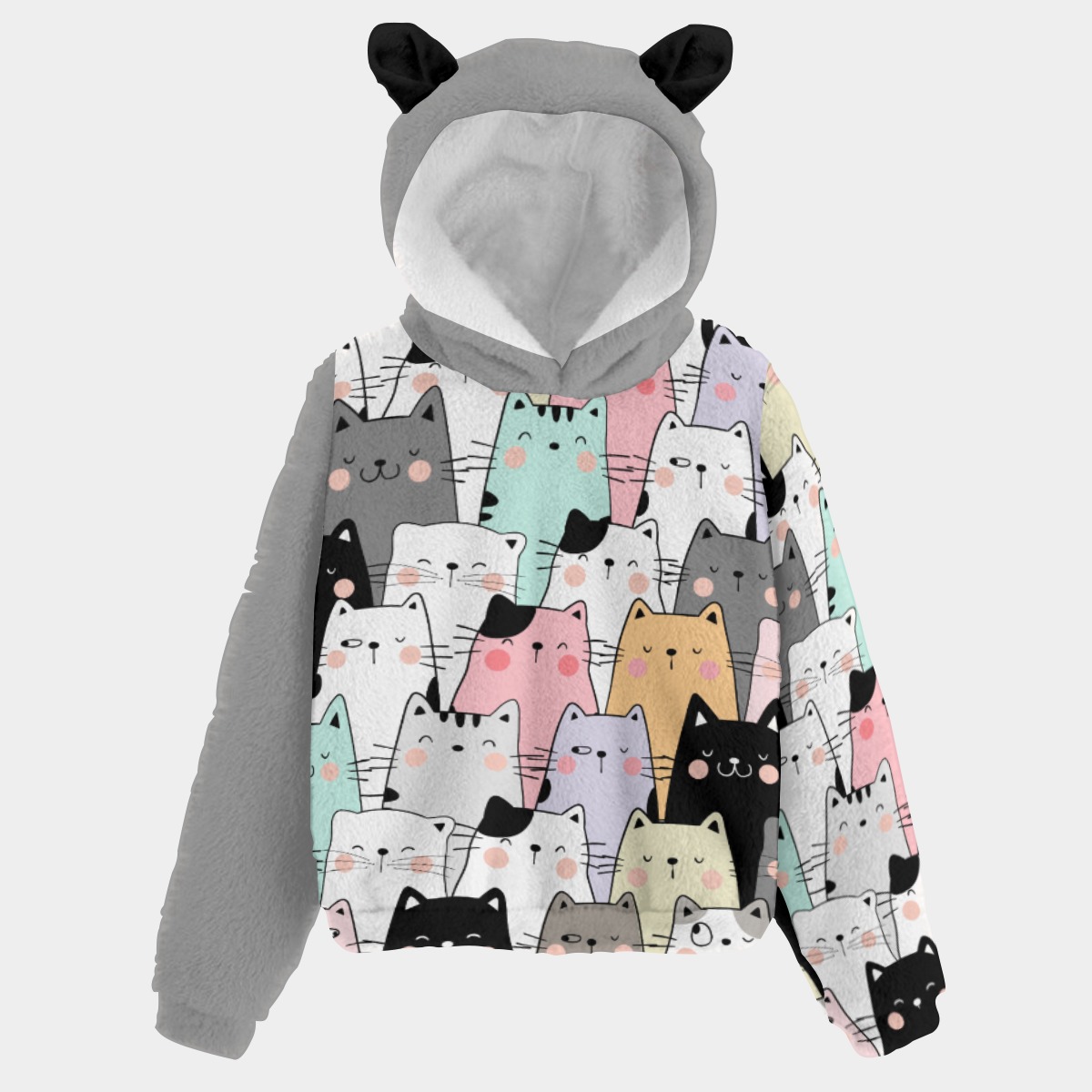 All-Over Print Kid’s Borg Fleece Sweatshirt With Ear