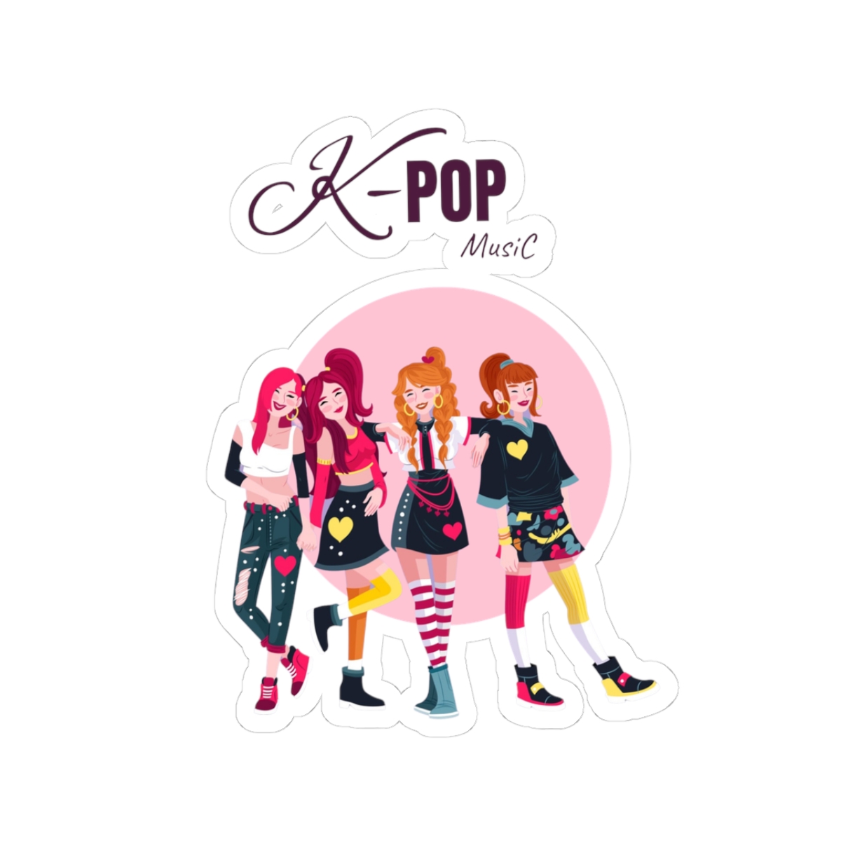 K-Pop Girl Group Kiss-Cut Sticker — Cute Fan Laptop/Phone Decal